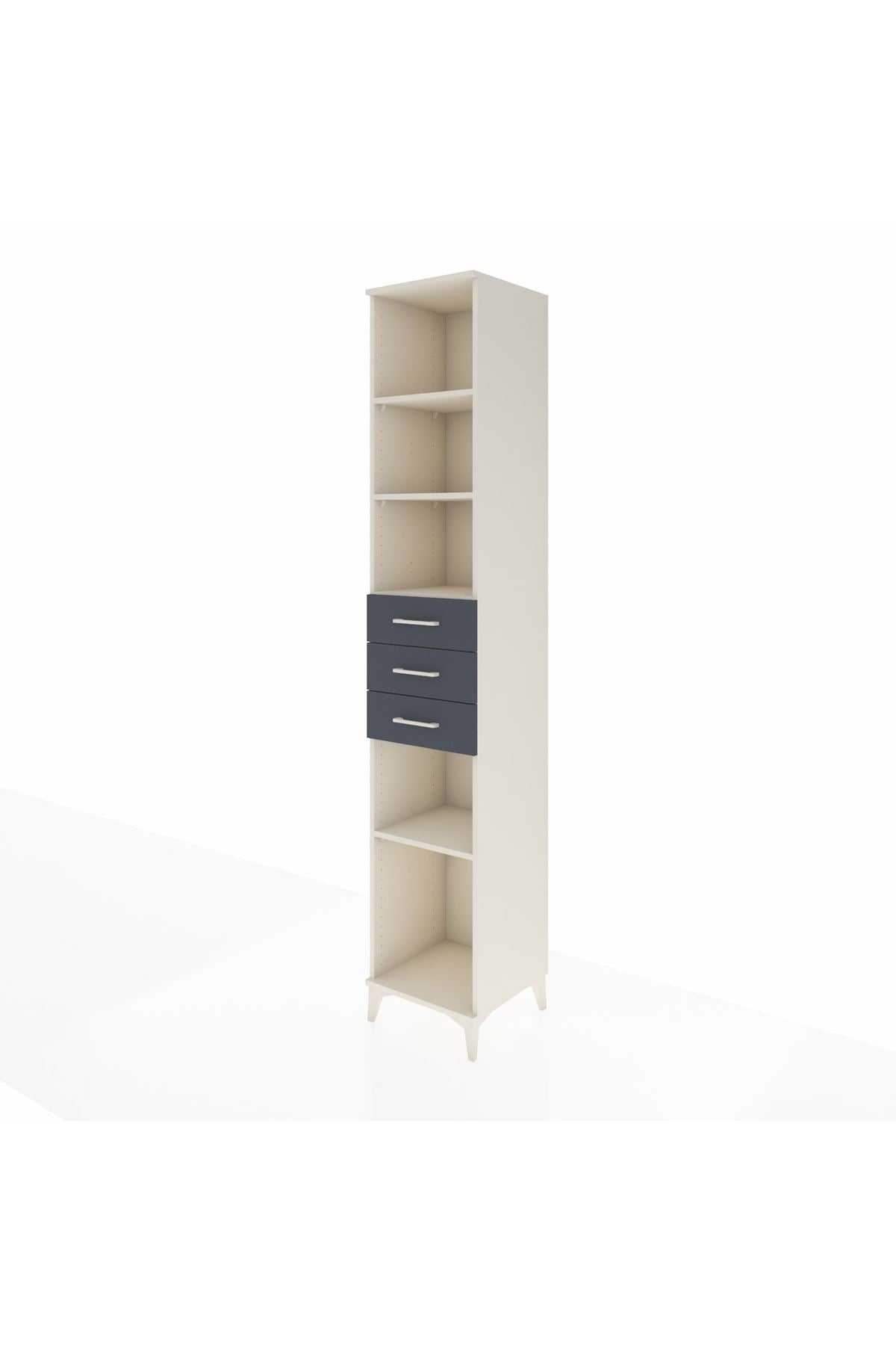 Hyperion Dolap 4 Raflı 3 Çekmeceli 44x44x243 Aytaşı-Antrasit