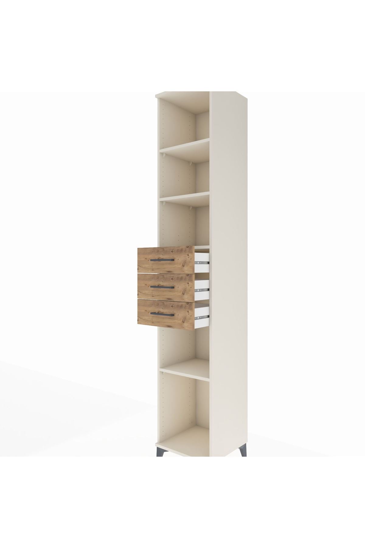 Hyperion Dolap 4 Raflı 3 Çekmeceli 44x44x243 Aytaşı-Çam