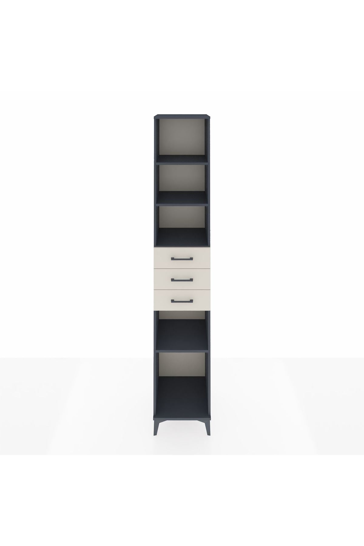 Hyperion Dolap 4 Raflı 3 Çekmeceli 44x44x243 Antrasit-Aytaşı