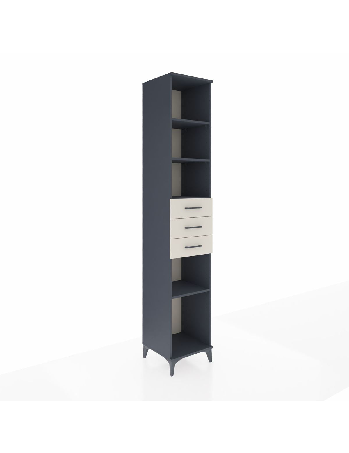 Hyperion Dolap 4 Raflı 3 Çekmeceli 44x44x243 Antrasit-Aytaşı