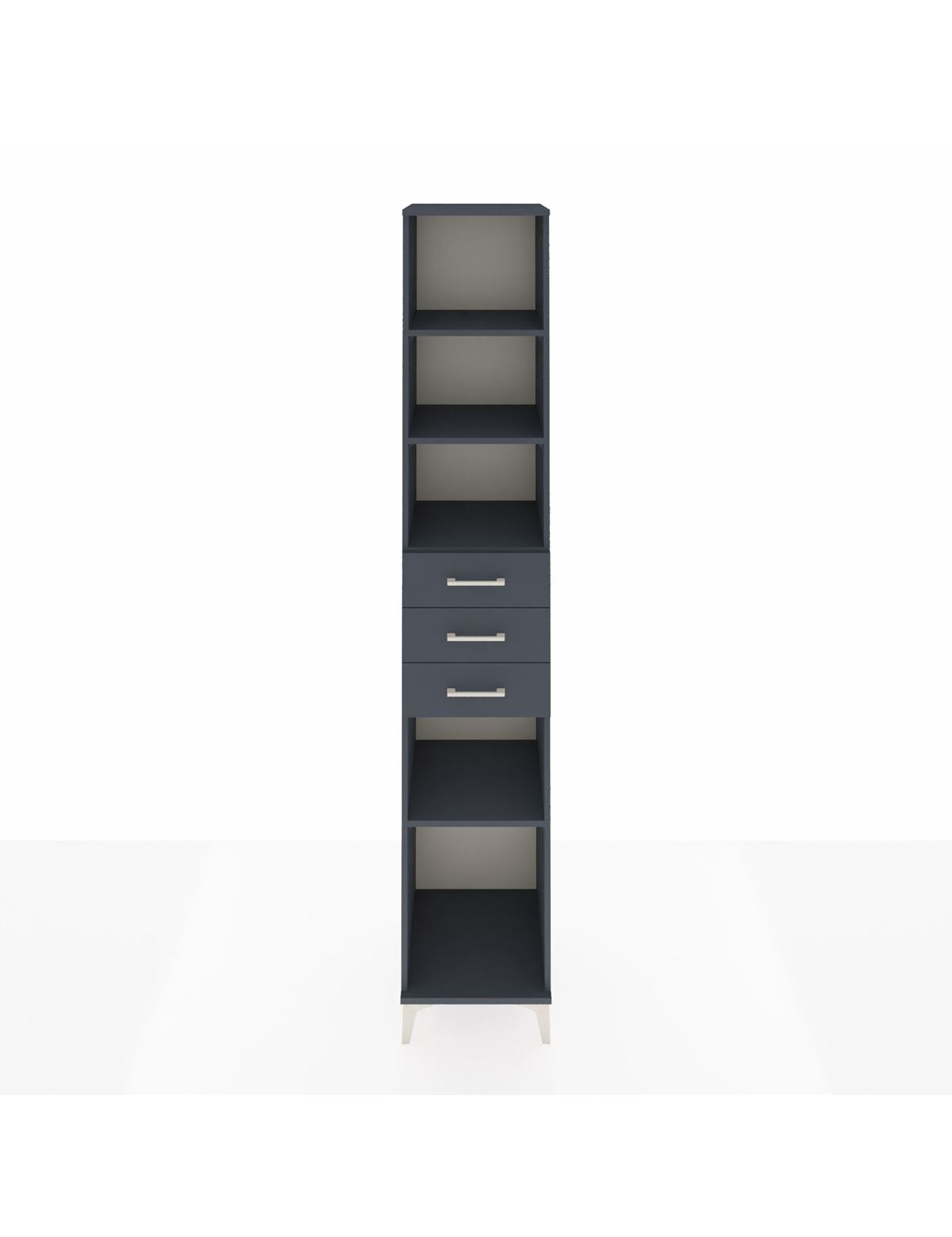 Hyperion Dolap 4 Raflı 3 Çekmeceli 44x44x243 Antrasit-Antrasit