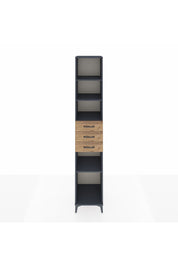 Hyperion Dolap 4 Raflı 3 Çekmeceli 44x44x243 Antrasit-Çam