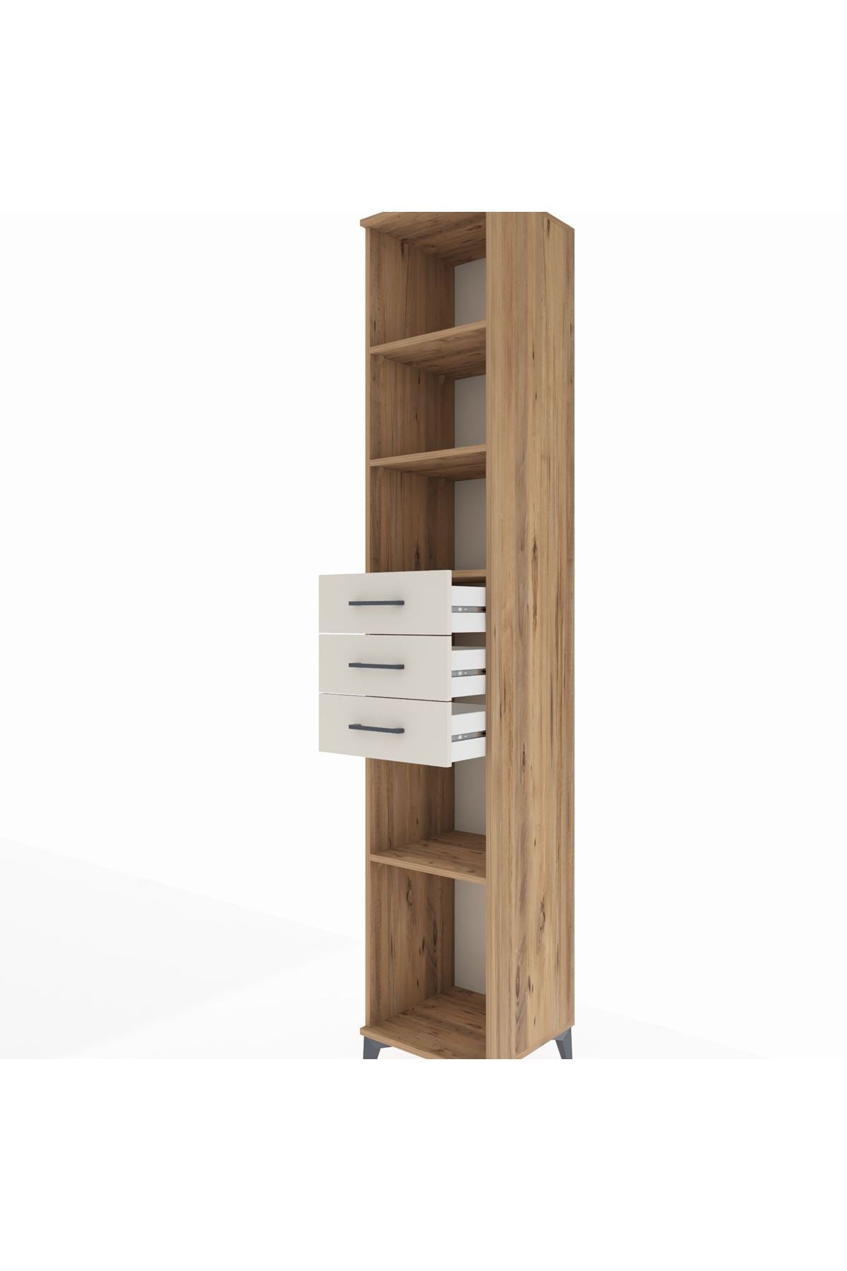 Hyperion Dolap 4 Raflı 3 Çekmeceli 44x44x243 Çam-Aytaşı