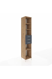 Hyperion Dolap 4 Raflı 3 Çekmeceli 44x44x243 Çam-Antrasit