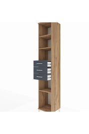 Hyperion Dolap 4 Raflı 3 Çekmeceli 44x44x243 Çam-Antrasit