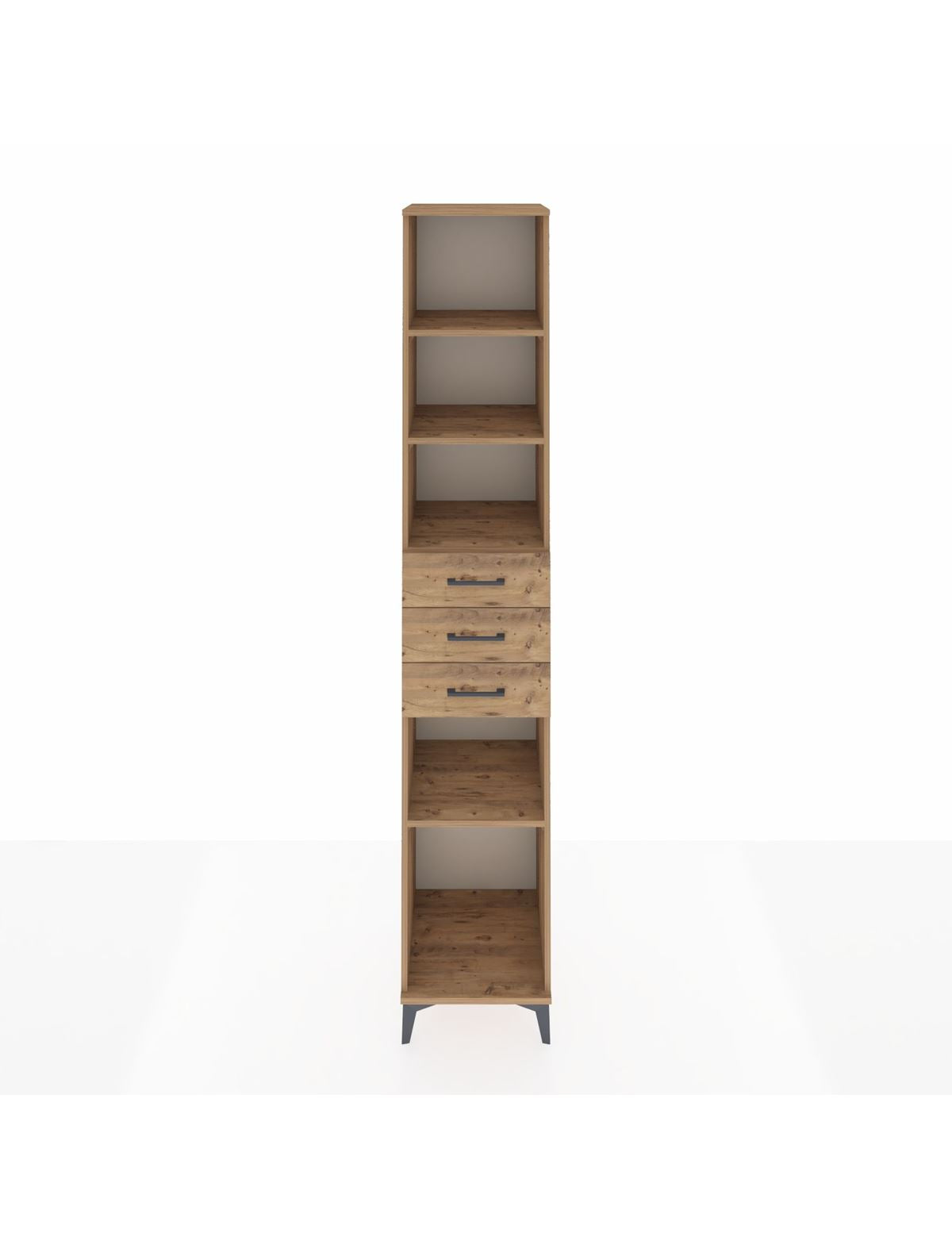 Hyperion Dolap 4 Raflı 3 Çekmeceli 44x44x243 Çam-Çam