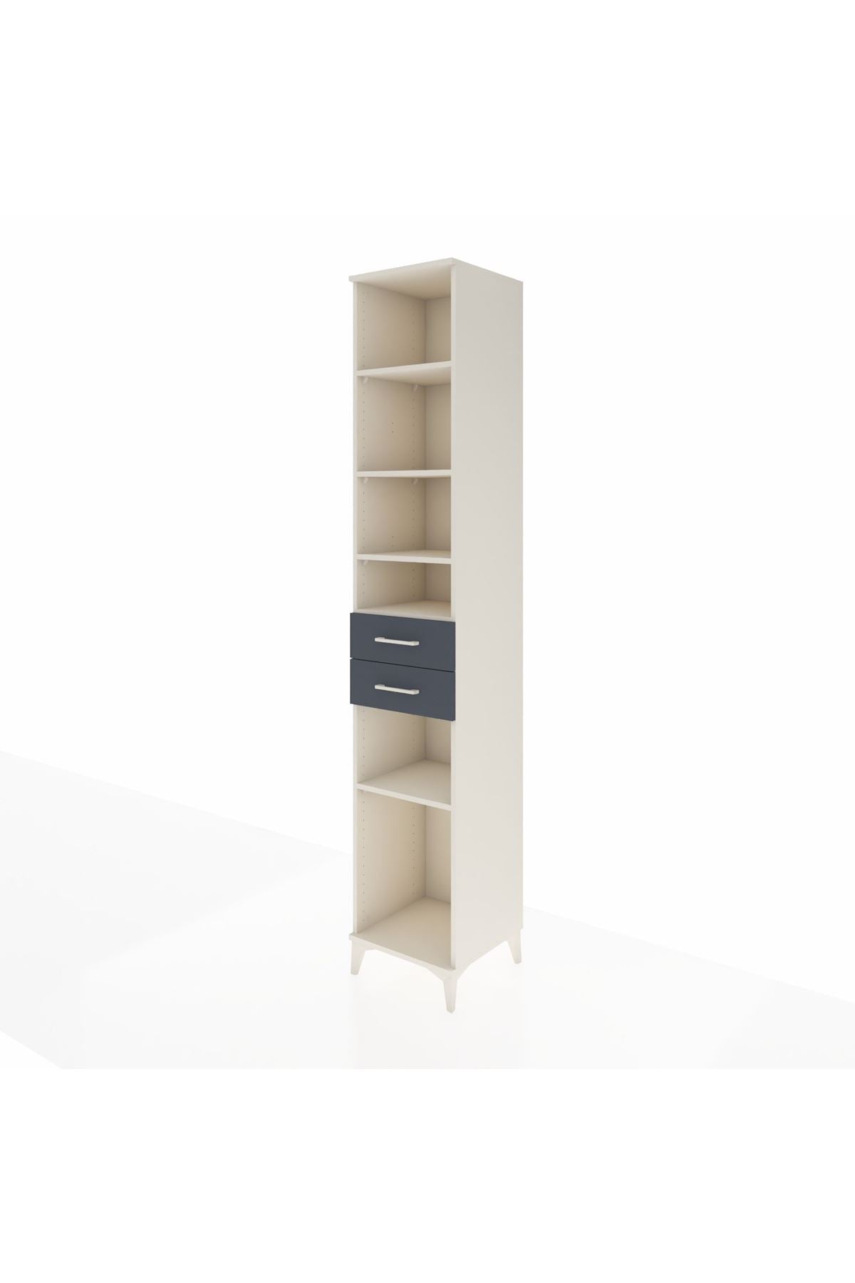 Hyperion Dolap 5 Raflı 2 Çekmeceli 44x44x243 Aytaşı-Antrasit