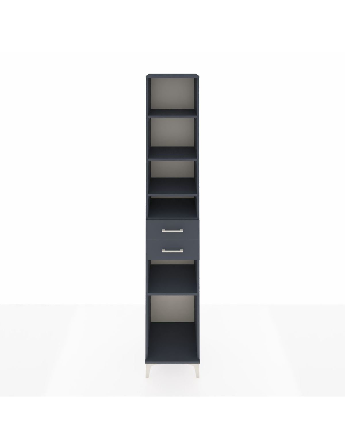 Hyperion Dolap 5 Raflı 2 Çekmeceli 44x44x243 Antrasit-Antrasit