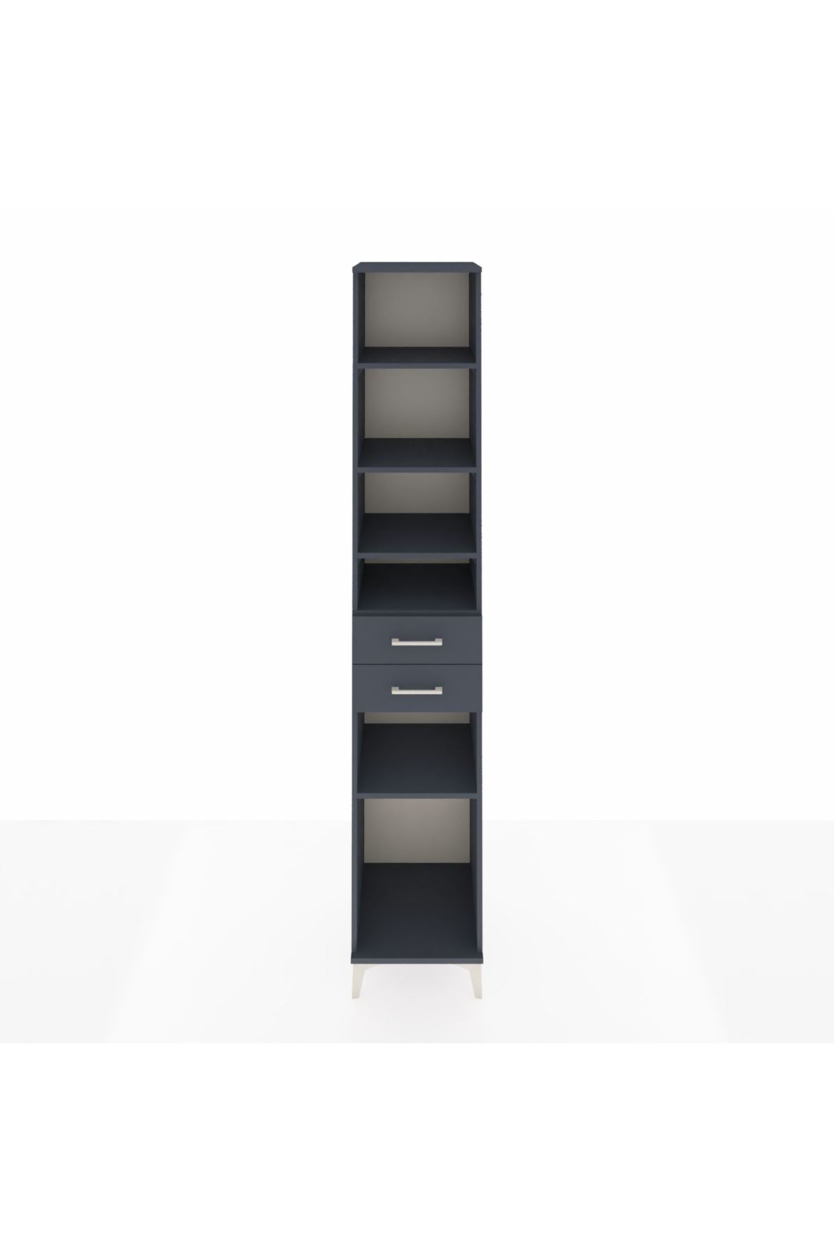 Hyperion Dolap 5 Raflı 2 Çekmeceli 44x44x243 Antrasit-Antrasit