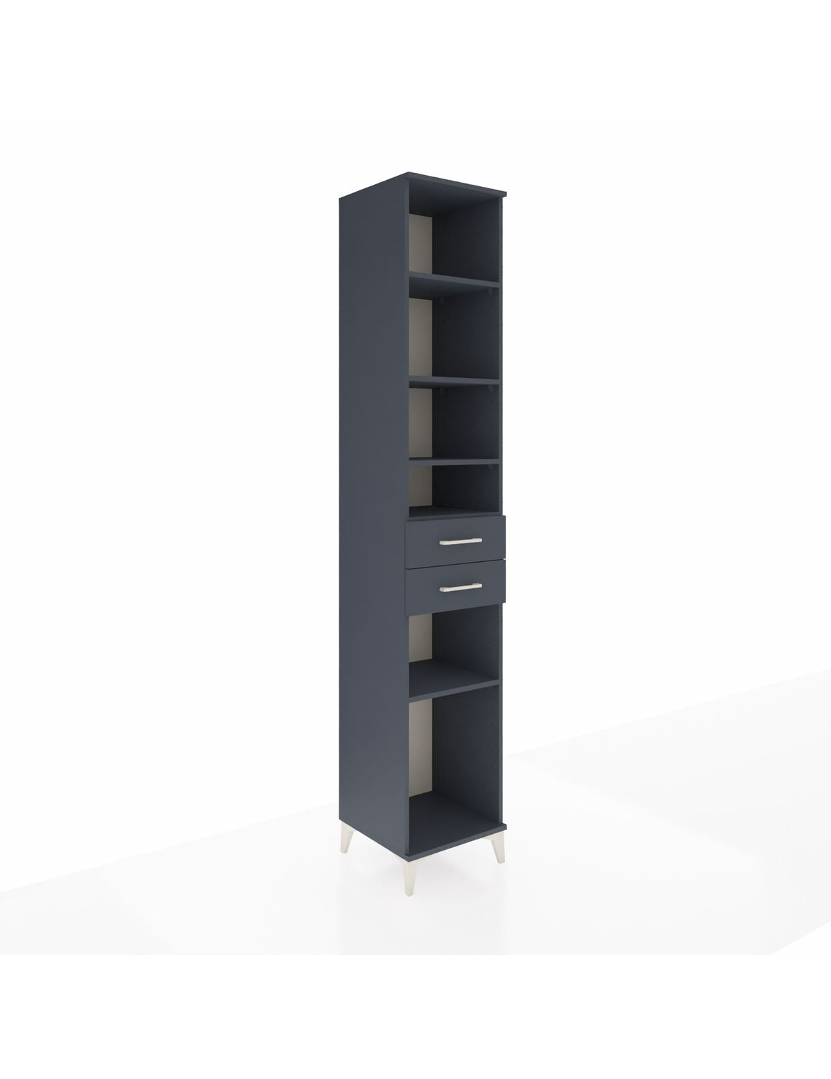 Hyperion Dolap 5 Raflı 2 Çekmeceli 44x44x243 Antrasit-Antrasit