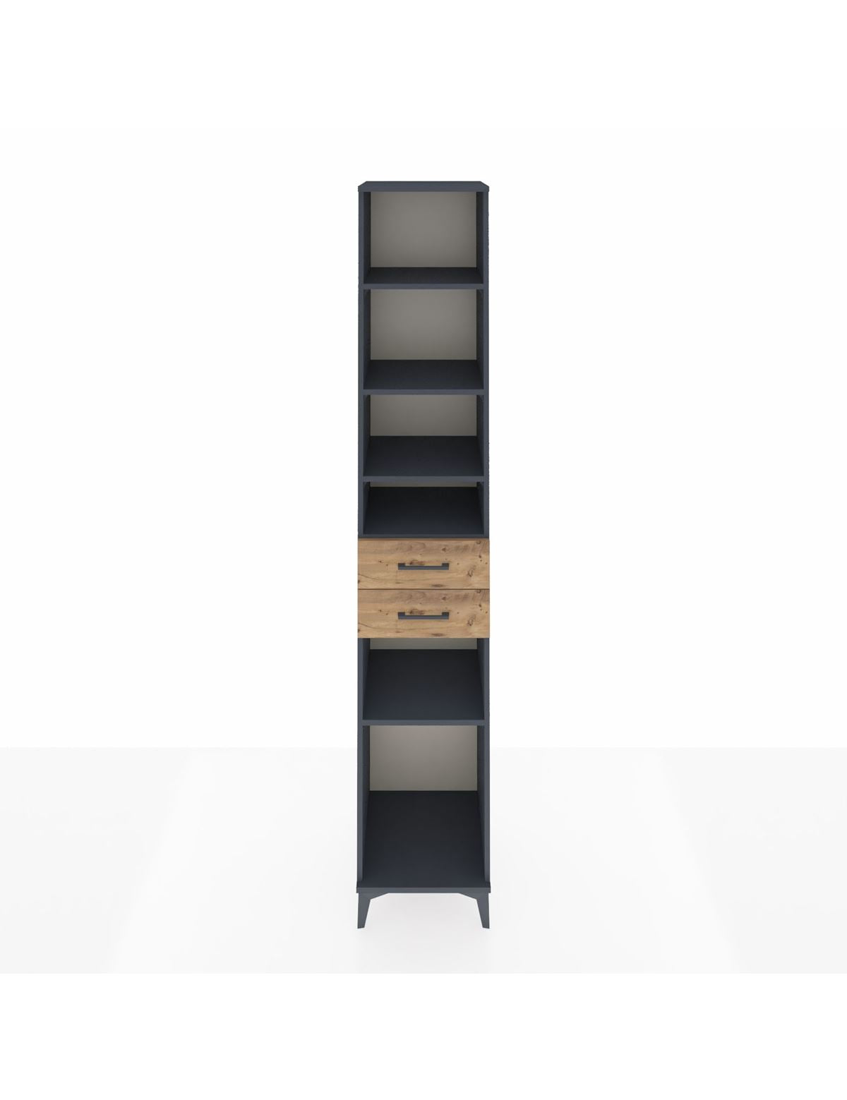 Hyperion Dolap 5 Raflı 2 Çekmeceli 44x44x243 Antrasit-Çam