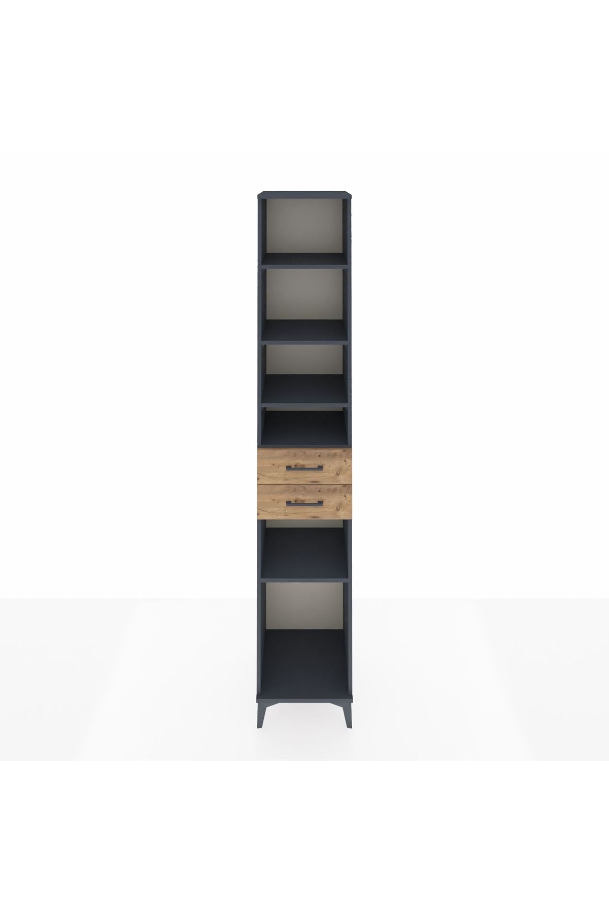 Hyperion Dolap 5 Raflı 2 Çekmeceli 44x44x243 Antrasit-Çam