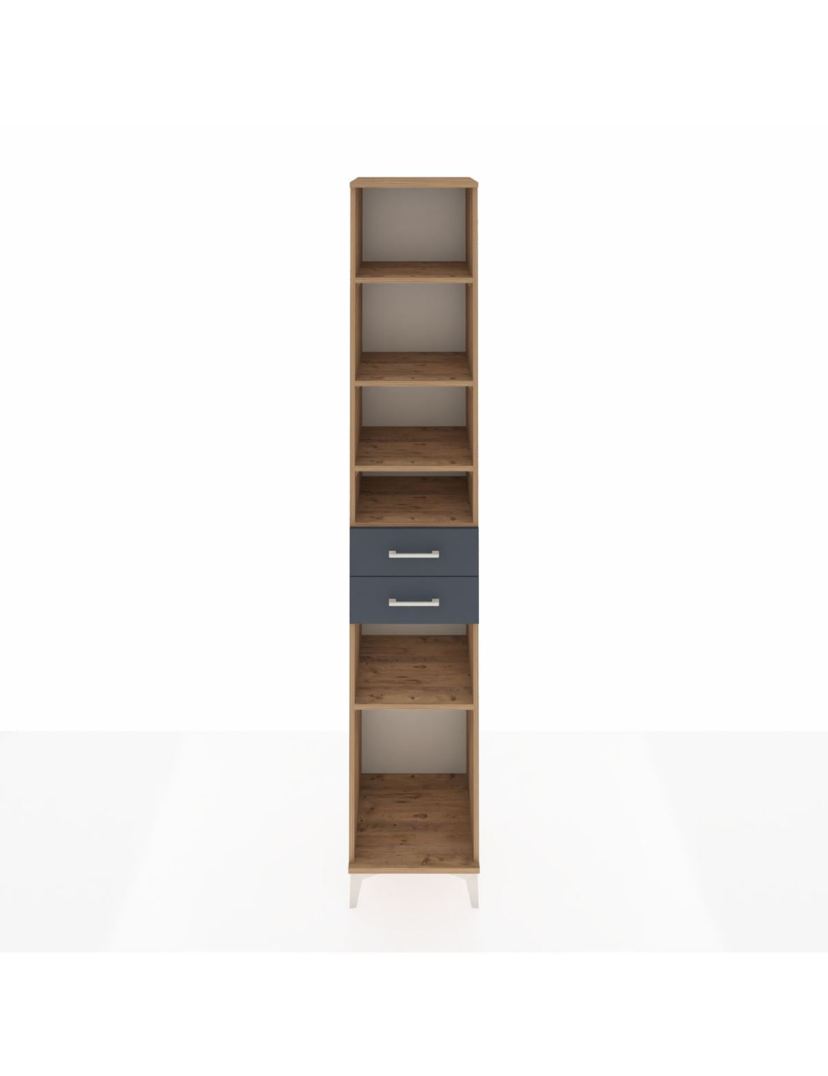 Hyperion Dolap 5 Raflı 2 Çekmeceli 44x44x243 Çam-Antrasit