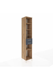Hyperion Dolap 5 Raflı 2 Çekmeceli 44x44x243 Çam-Antrasit