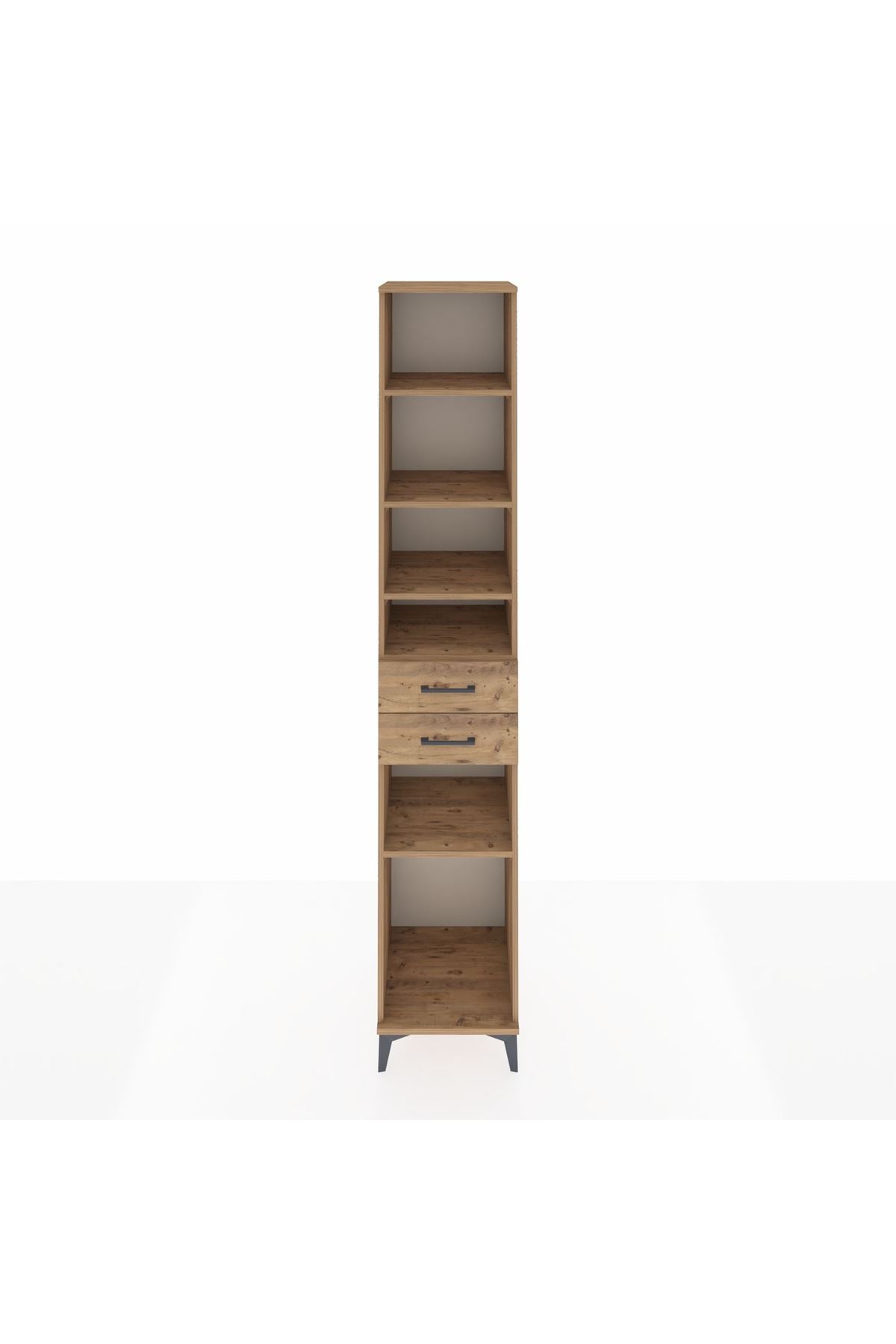 Hyperion Dolap 5 Raflı 2 Çekmeceli 44x44x243 Çam-Çam