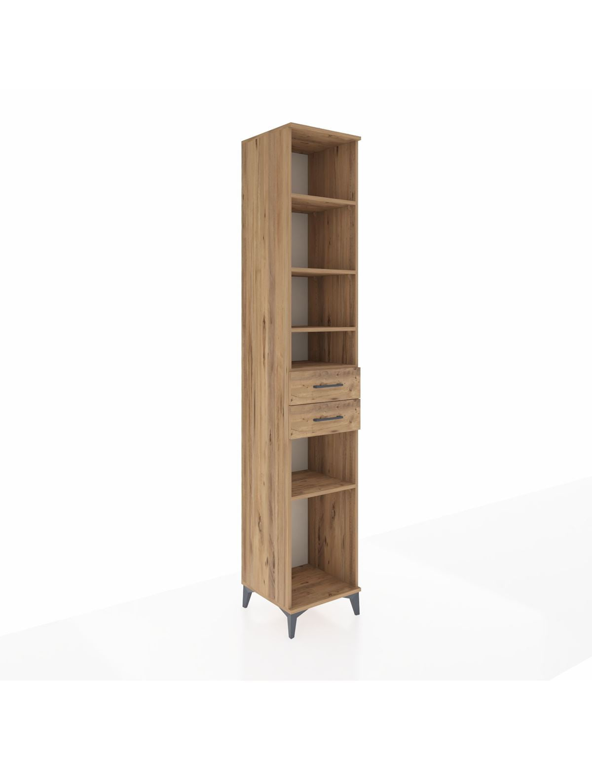 Hyperion Dolap 5 Raflı 2 Çekmeceli 44x44x243 Çam-Çam