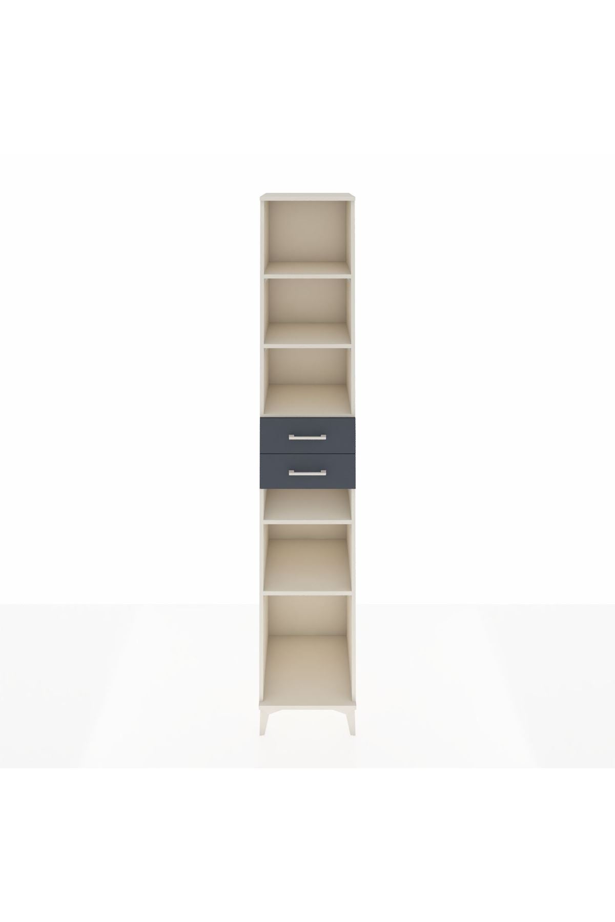 Hyperion Dolap 5 Raflı 2 Çekmeceli 44x44x243 Aytaşı-Antrasit