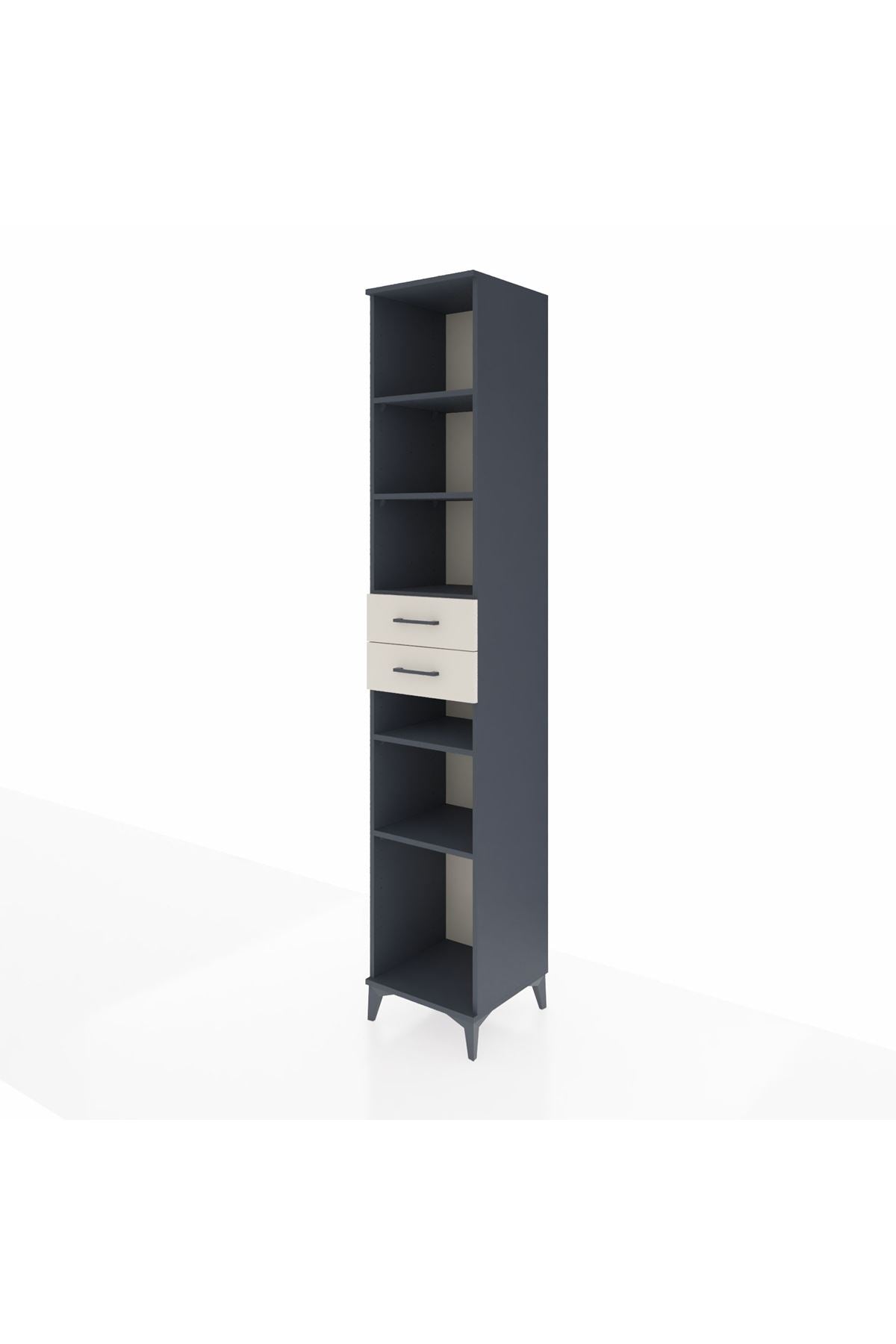 Hyperion Dolap 5 Raflı 2 Çekmeceli 44x44x243 Antrasit-Aytaşı