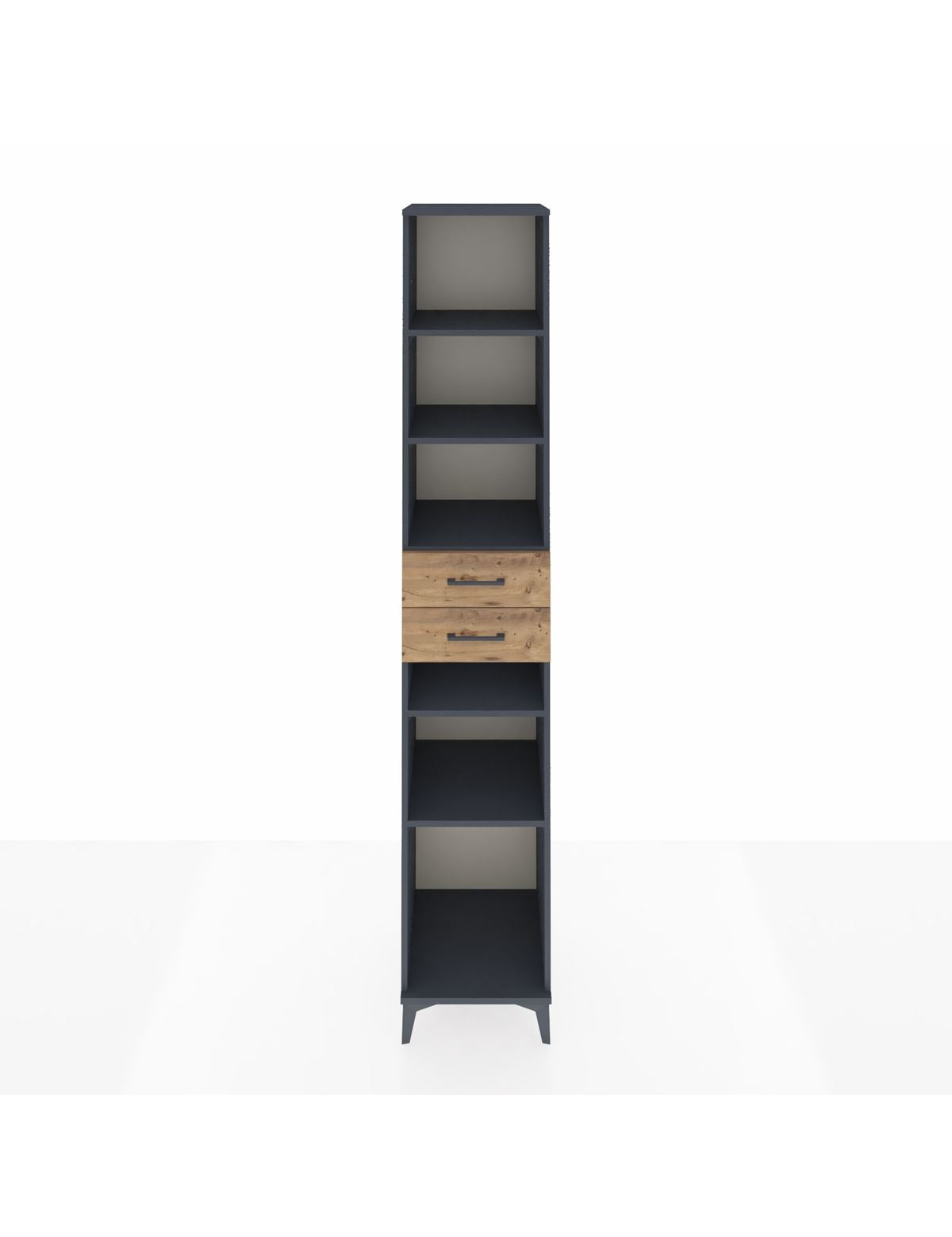 Hyperion Dolap 5 Raflı 2 Çekmeceli 44x44x243 Antrasit-Çam