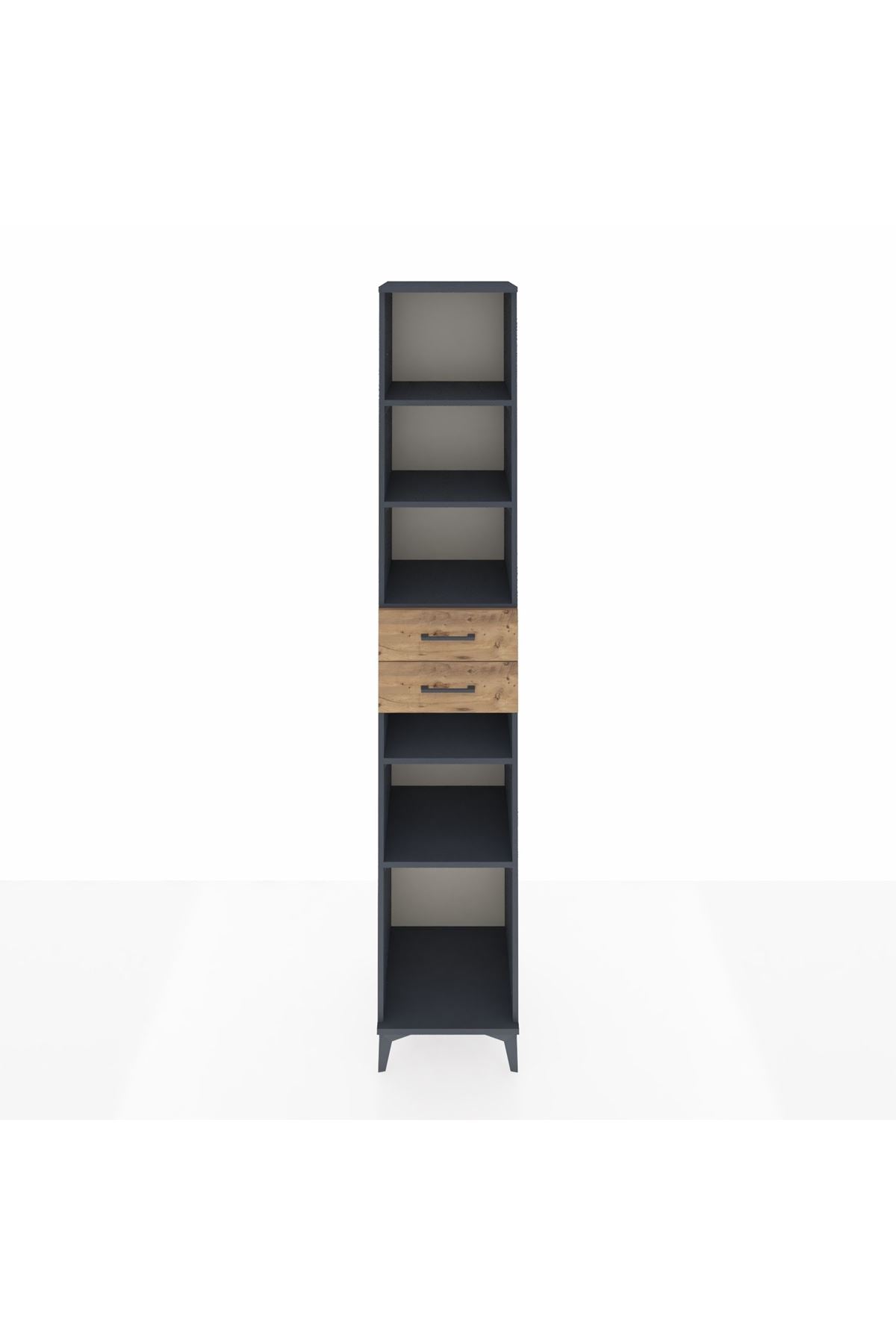 Hyperion Dolap 5 Raflı 2 Çekmeceli 44x44x243 Antrasit-Çam