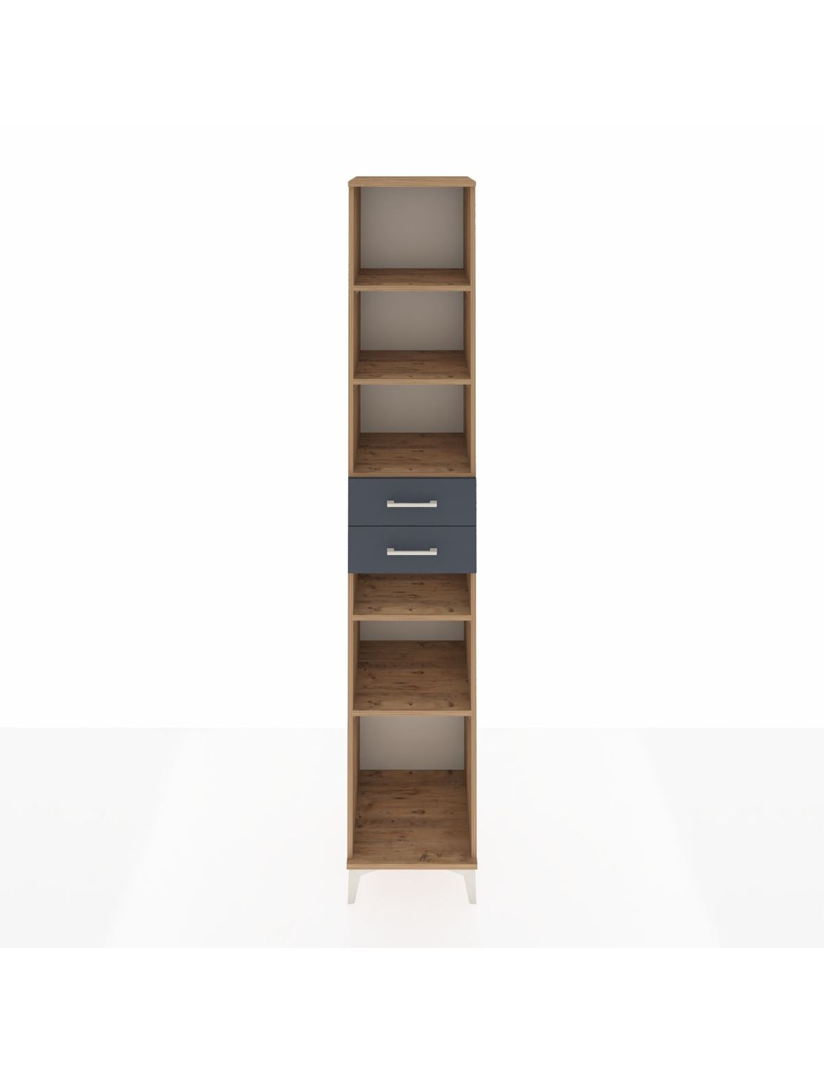 Hyperion Dolap 5 Raflı 2 Çekmeceli 44x44x243 Çam-Antrasit