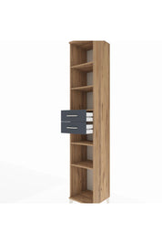 Hyperion Dolap 5 Raflı 2 Çekmeceli 44x44x243 Çam-Antrasit