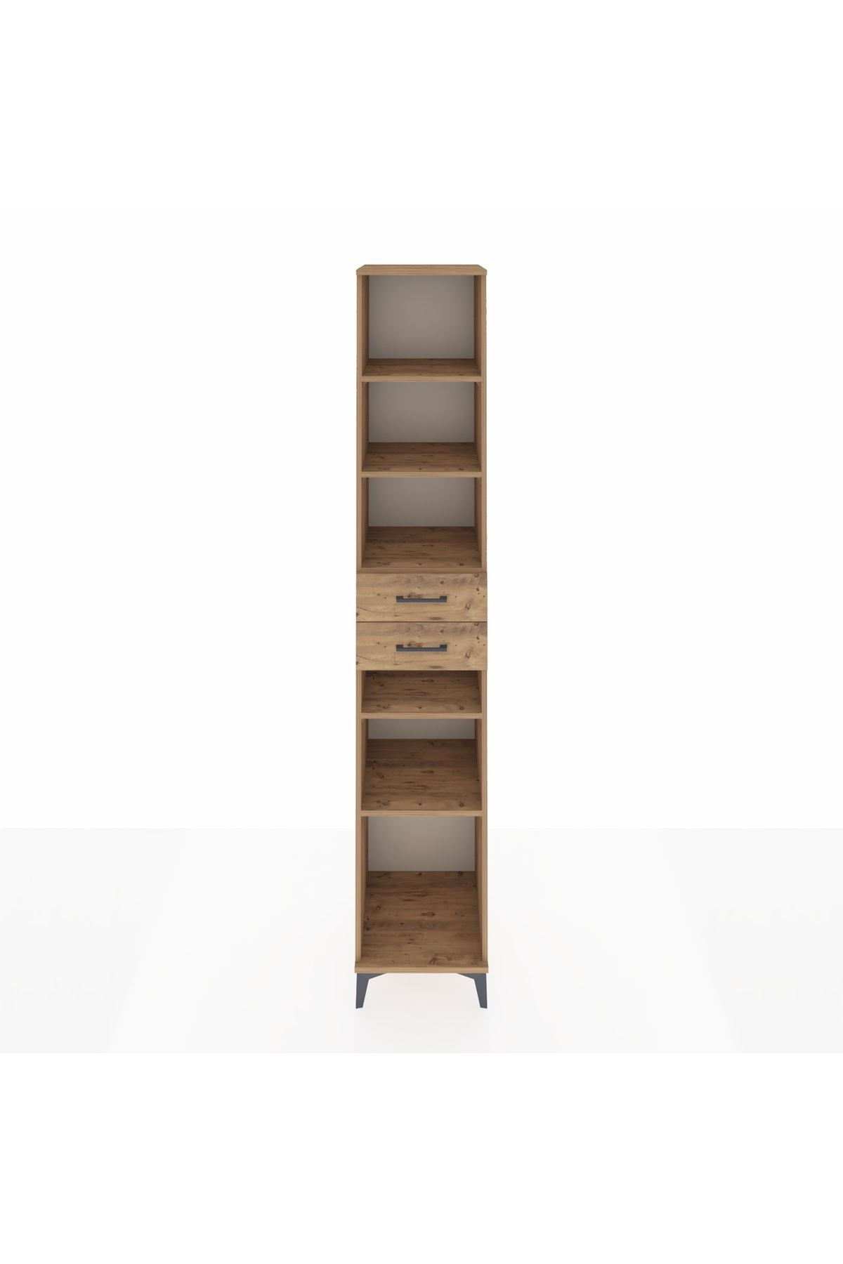 Hyperion Dolap 5 Raflı 2 Çekmeceli 44x44x243 Çam-Çam