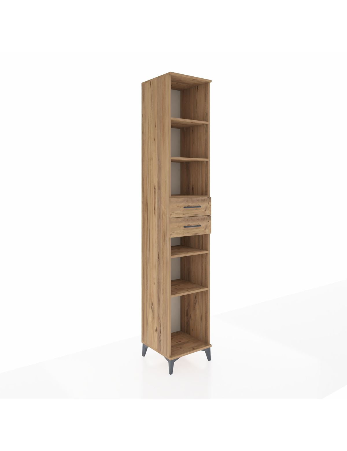 Hyperion Dolap 5 Raflı 2 Çekmeceli 44x44x243 Çam-Çam