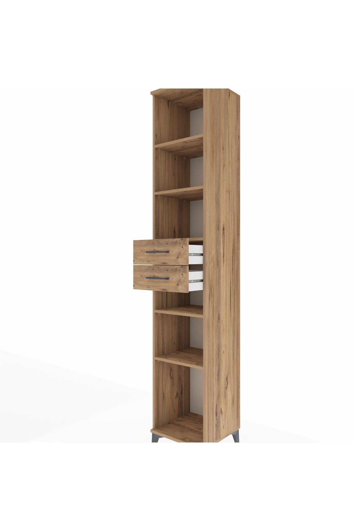 Hyperion Dolap 5 Raflı 2 Çekmeceli 44x44x243 Çam-Çam