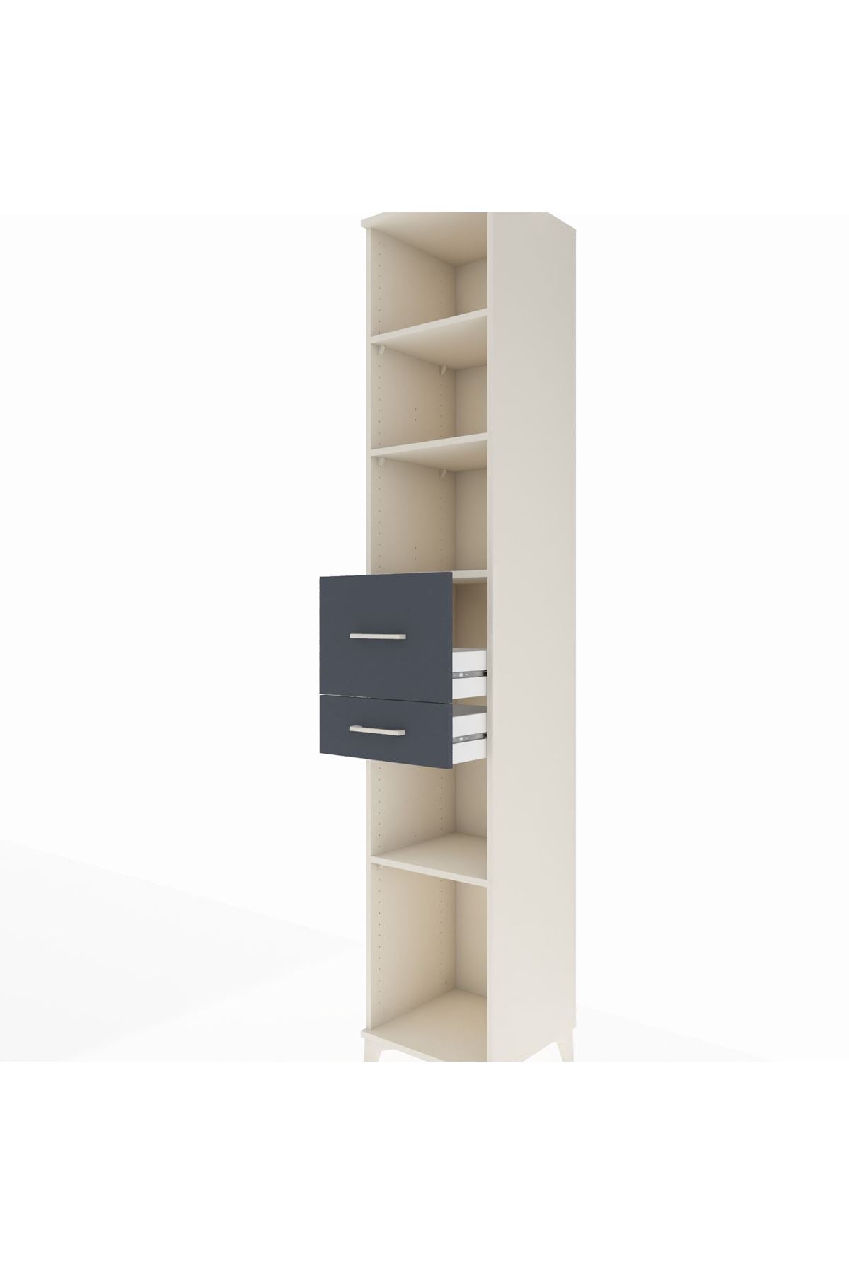 Hyperion Dolap 4 Raflı 2 Çekmeceli 44x44x243 Aytaşı-Antrasit