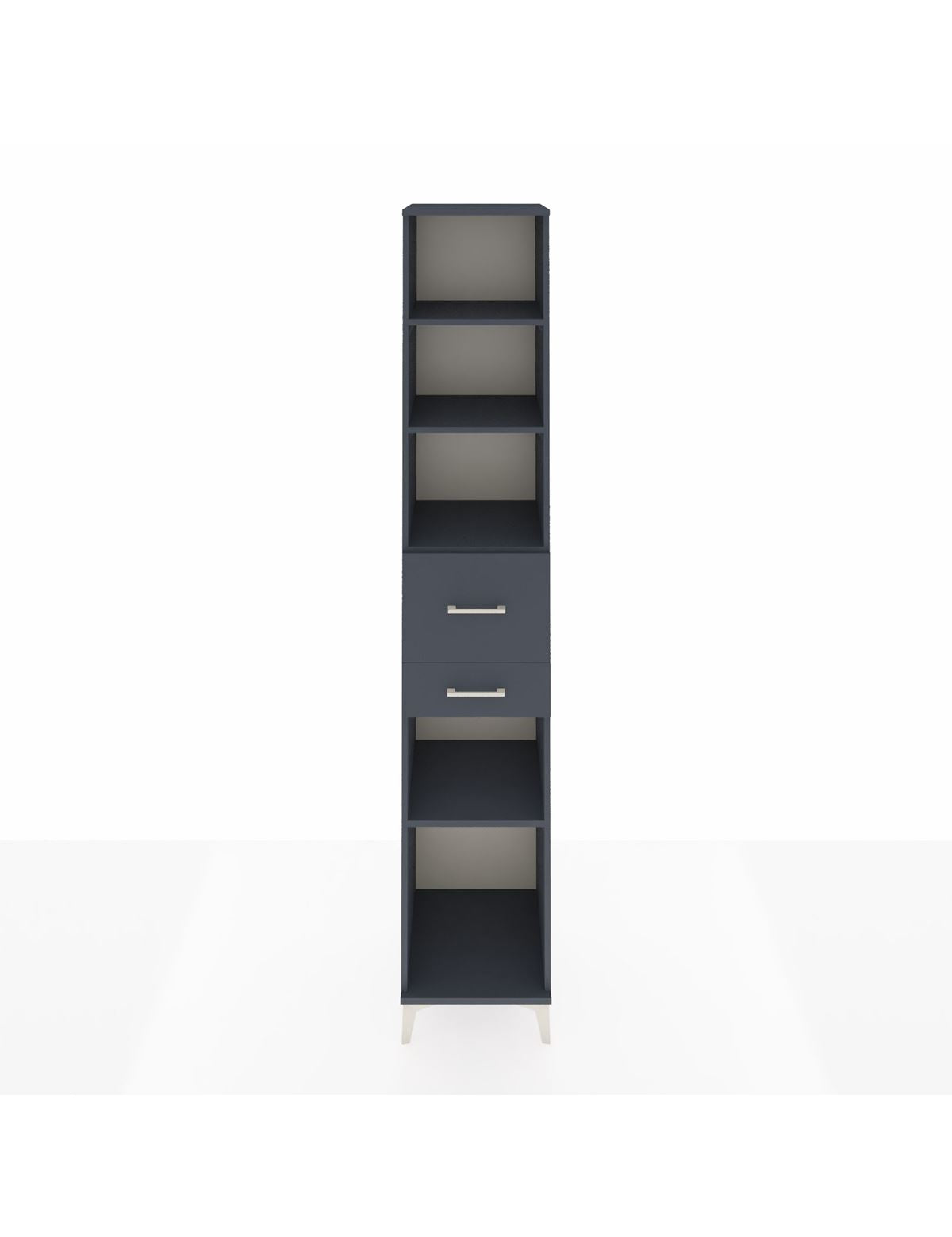 Hyperion Dolap 4 Raflı 2 Çekmeceli 44x44x243 Antrasit-Antrasit