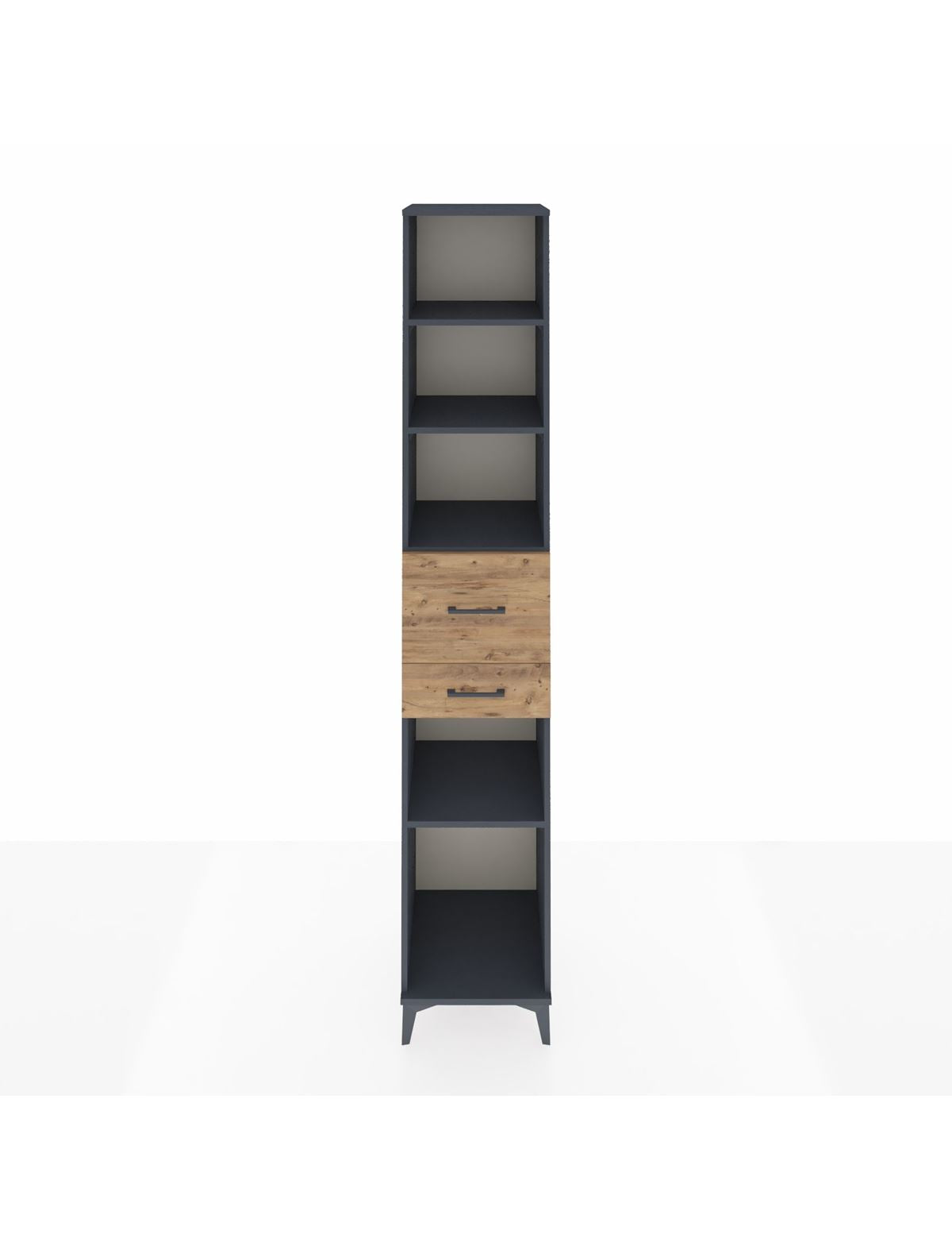 Hyperion Dolap 4 Raflı 2 Çekmeceli 44x44x243 Antrasit-Çam