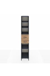 Hyperion Dolap 4 Raflı 2 Çekmeceli 44x44x243 Antrasit-Çam