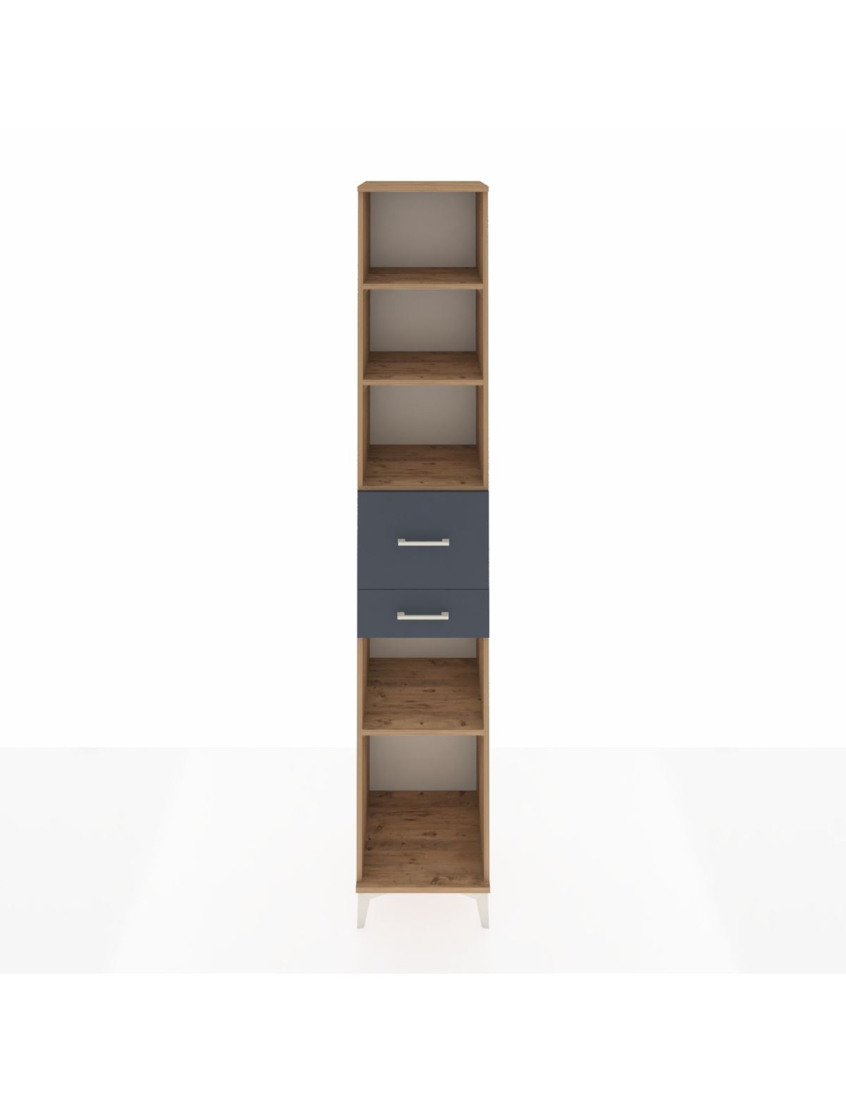 Hyperion Dolap 4 Raflı 2 Çekmeceli 44x44x243 Çam-Antrasit