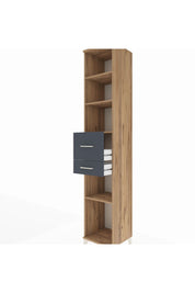 Hyperion Dolap 4 Raflı 2 Çekmeceli 44x44x243 Çam-Antrasit