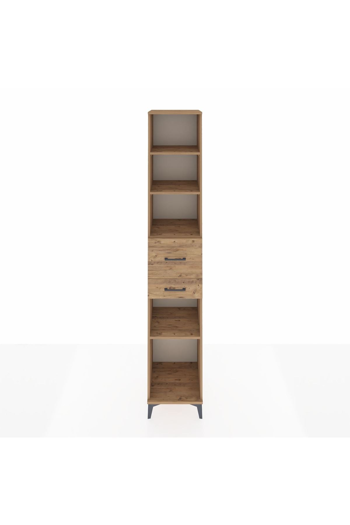 Hyperion Dolap 4 Raflı 2 Çekmeceli 44x44x243 Çam-Çam