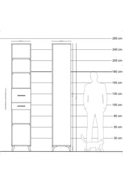 Hyperion Dolap 4 Raflı 2 Çekmeceli 44x44x243 Çam-Çam