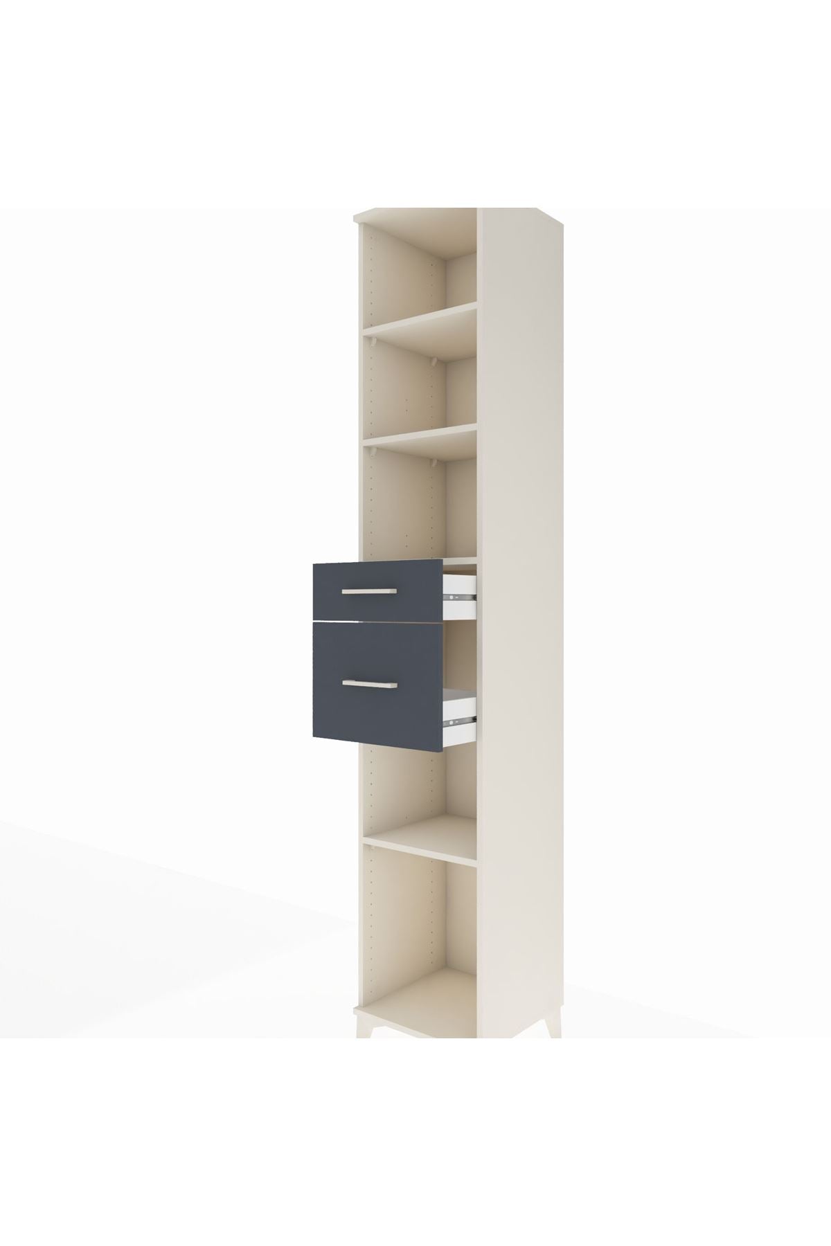 Hyperion Dolap 4 Raflı 2 Çekmeceli 44x44x243 Aytaşı-Antrasit