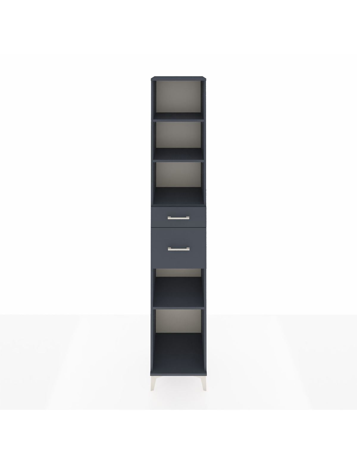 Hyperion Dolap 4 Raflı 2 Çekmeceli 44x44x243 Antrasit-Antrasit