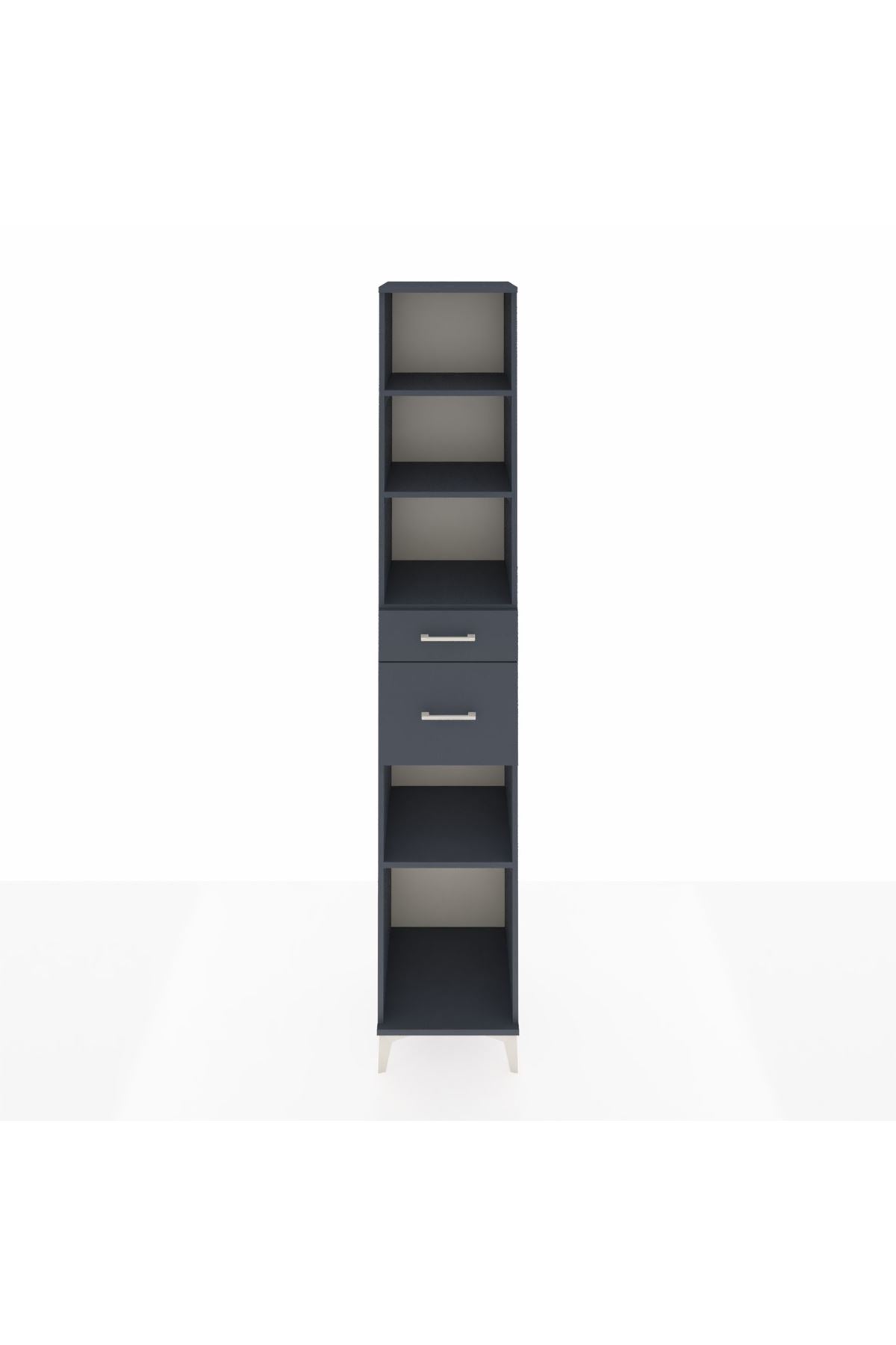 Hyperion Dolap 4 Raflı 2 Çekmeceli 44x44x243 Antrasit-Antrasit