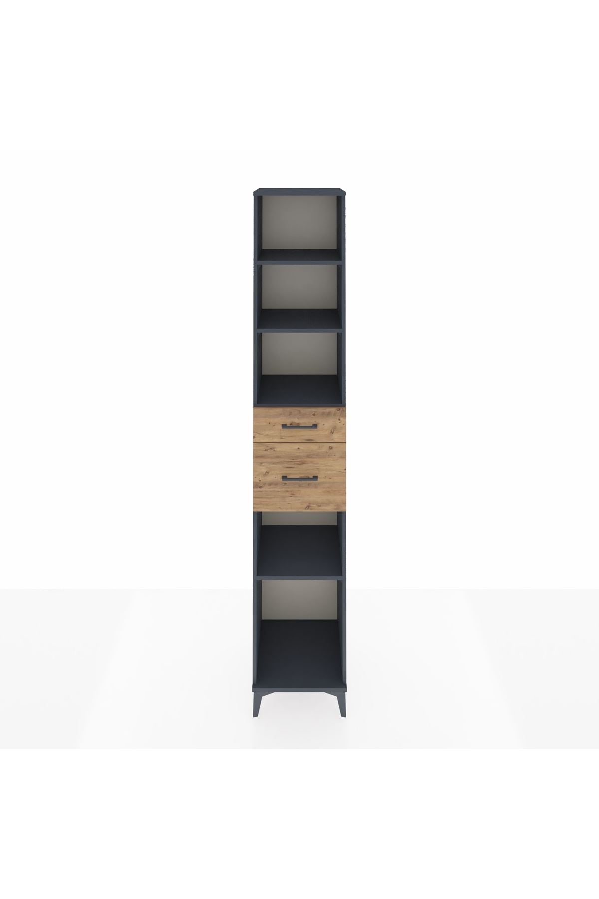 Hyperion Dolap 4 Raflı 2 Çekmeceli 44x44x243 Antrasit-Çam