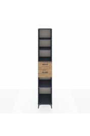 Hyperion Dolap 4 Raflı 2 Çekmeceli 44x44x243 Antrasit-Çam