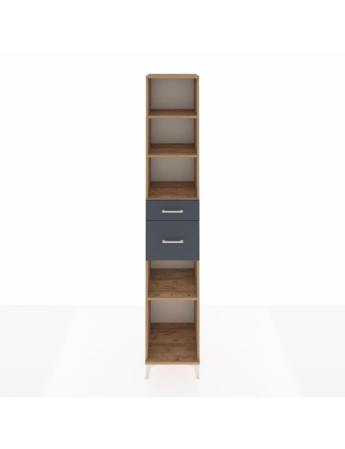 Hyperion Dolap 4 Raflı 2 Çekmeceli 44x44x243 Çam-Antrasit