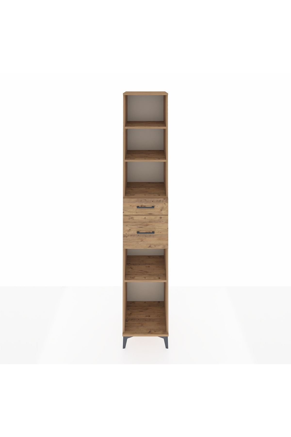 Hyperion Dolap 4 Raflı 2 Çekmeceli 44x44x243 Çam-Çam