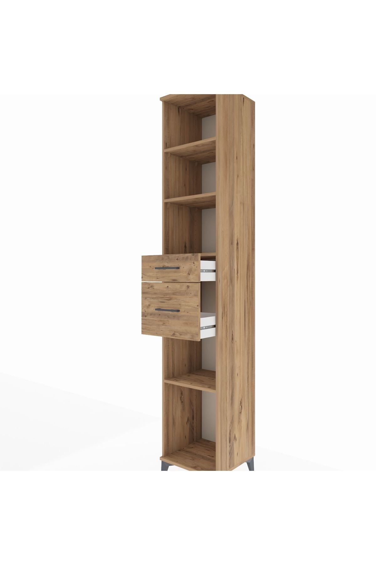 Hyperion Dolap 4 Raflı 2 Çekmeceli 44x44x243 Çam-Çam