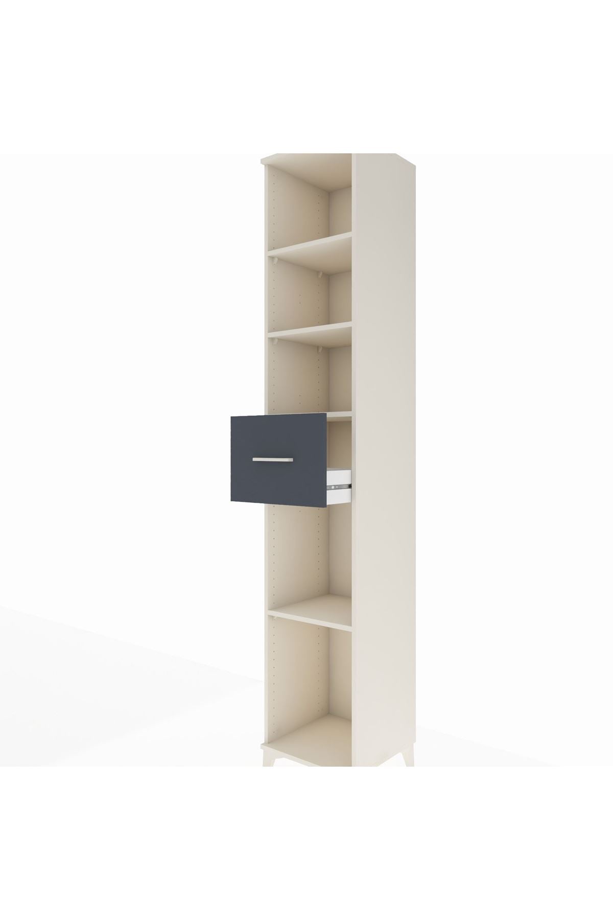 Hyperion Dolap 4 Raflı Tek Çekmeceli 44x44x243 Aytaşı-Antrasit