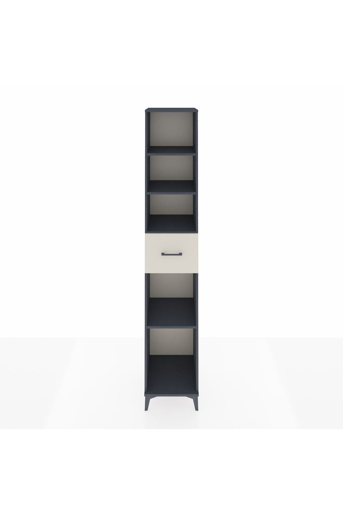 Hyperion Dolap 4 Raflı Tek Çekmeceli 44x44x243 Antrasit-Aytaşı