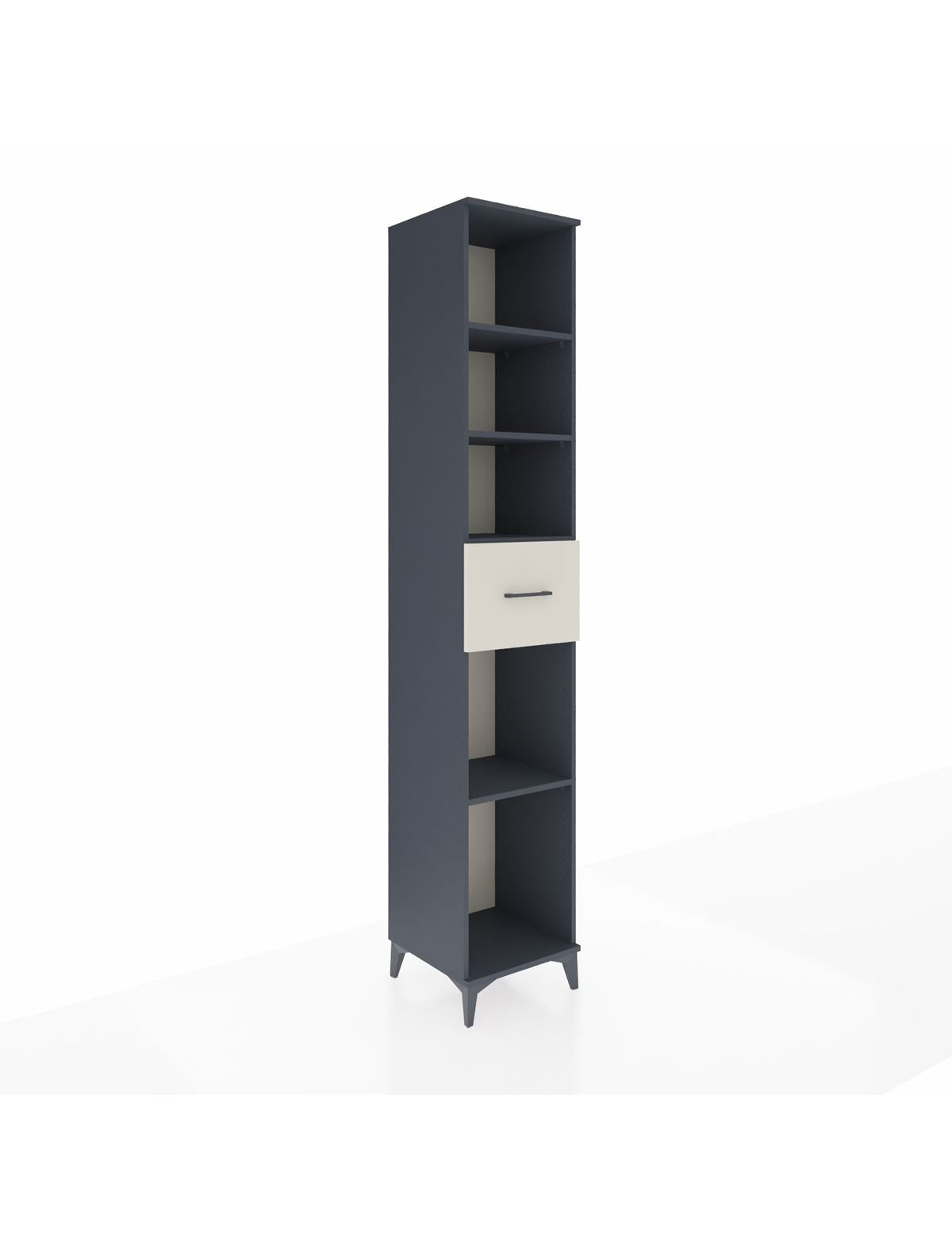 Hyperion Dolap 4 Raflı Tek Çekmeceli 44x44x243 Antrasit-Aytaşı