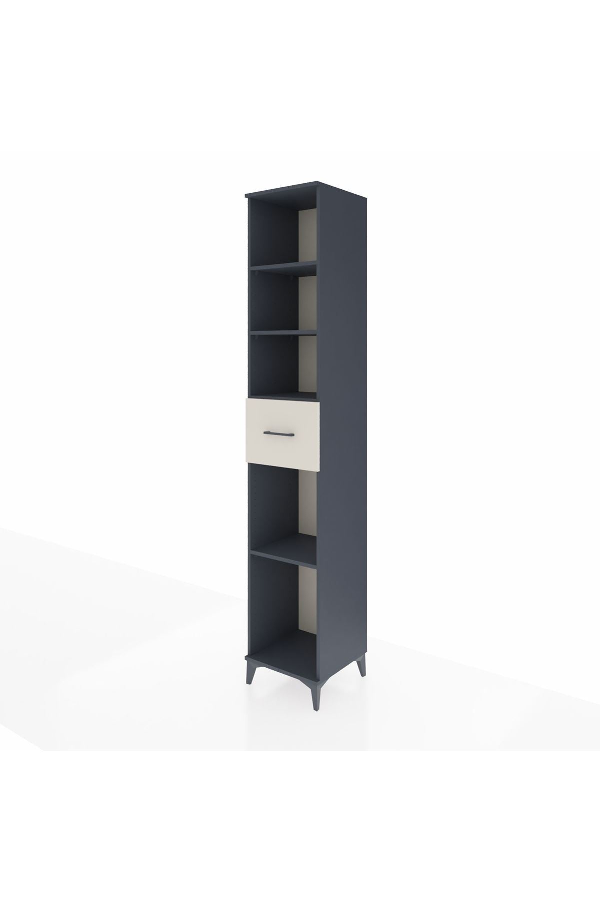 Hyperion Dolap 4 Raflı Tek Çekmeceli 44x44x243 Antrasit-Aytaşı