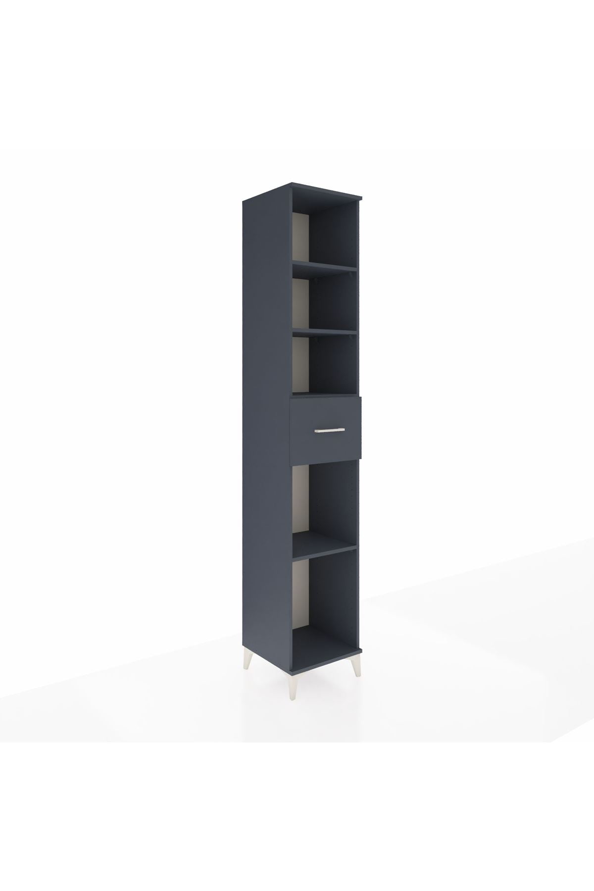 Hyperion Dolap 4 Raflı Tek Çekmeceli 44x44x243 Antrasit-Antrasit